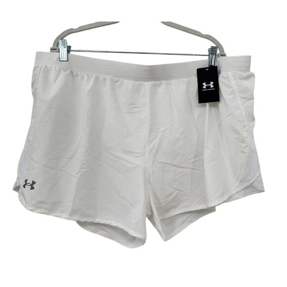 New NWT Under Armour US Women's White Lined Athletic‎ Shorts 3X 3XL - Picture 1 of 8